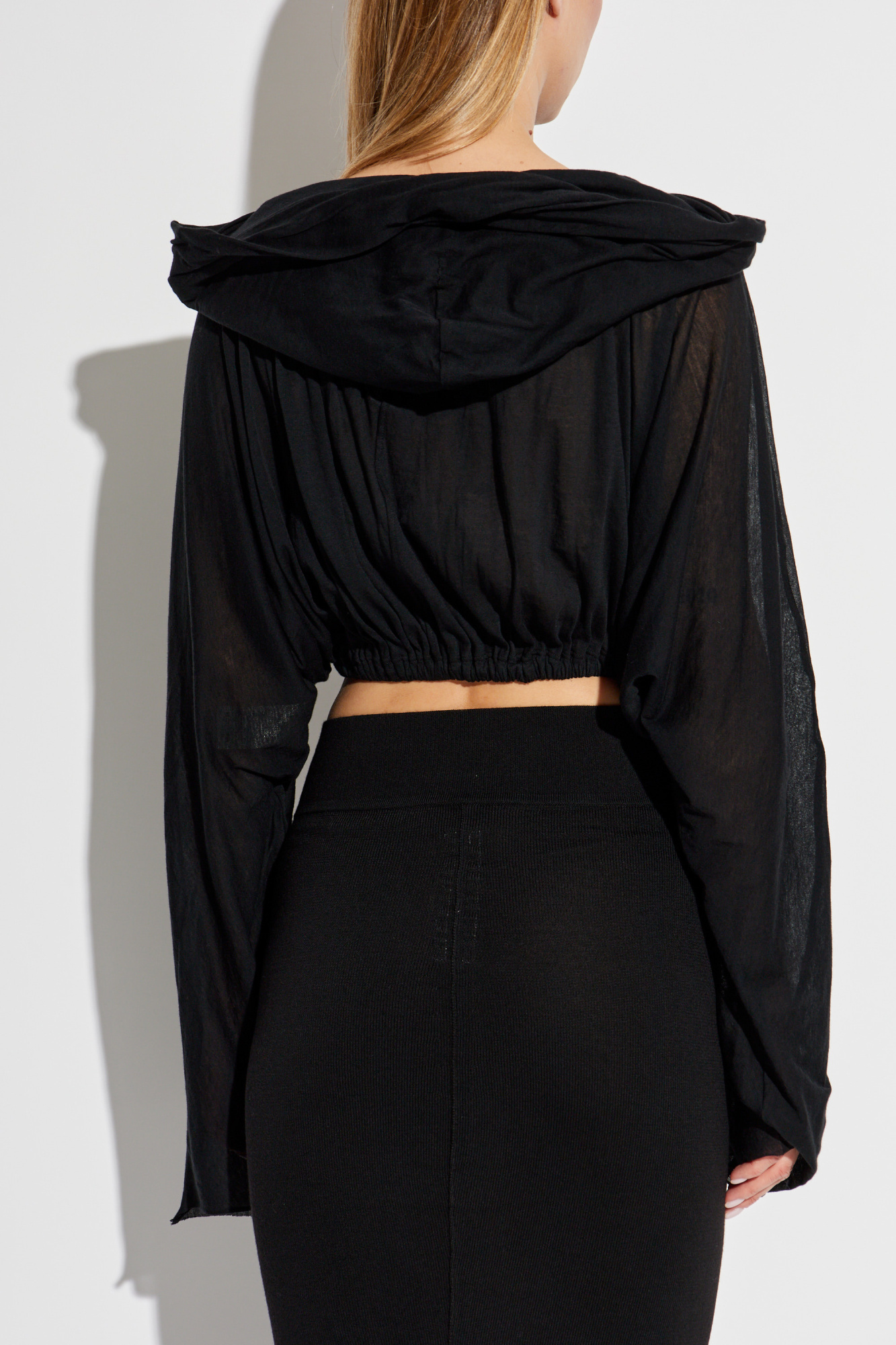Rick Owens Top 'Cropped Hooded Tunic' | Women's Clothing